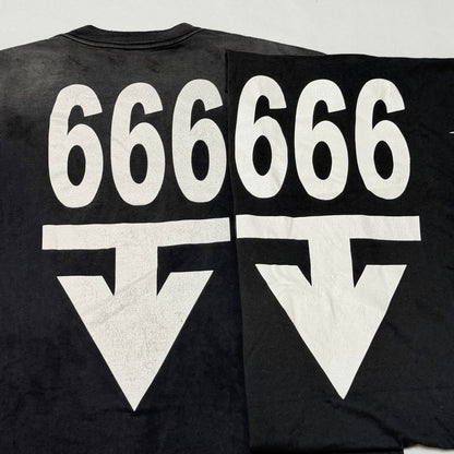 scn / 입생로랑 해골 자유의 여신 666 프린트 빈티지 워시드 반팔 티셔츠