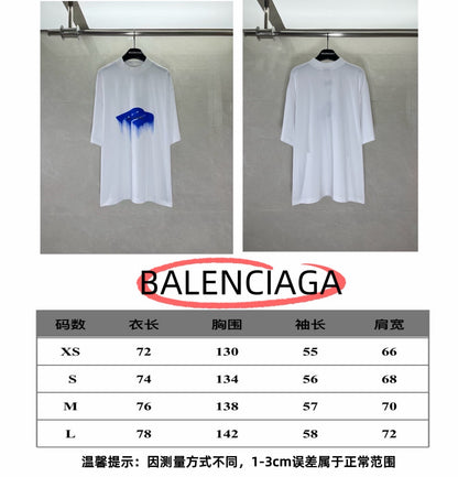 scn / 발렌시아가 파리 리퀴드 인쇄 자수 티셔츠