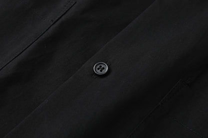 scn / 슈프림 가죽 로고 와펜 스트라이프 작업복 반소매 셔츠
