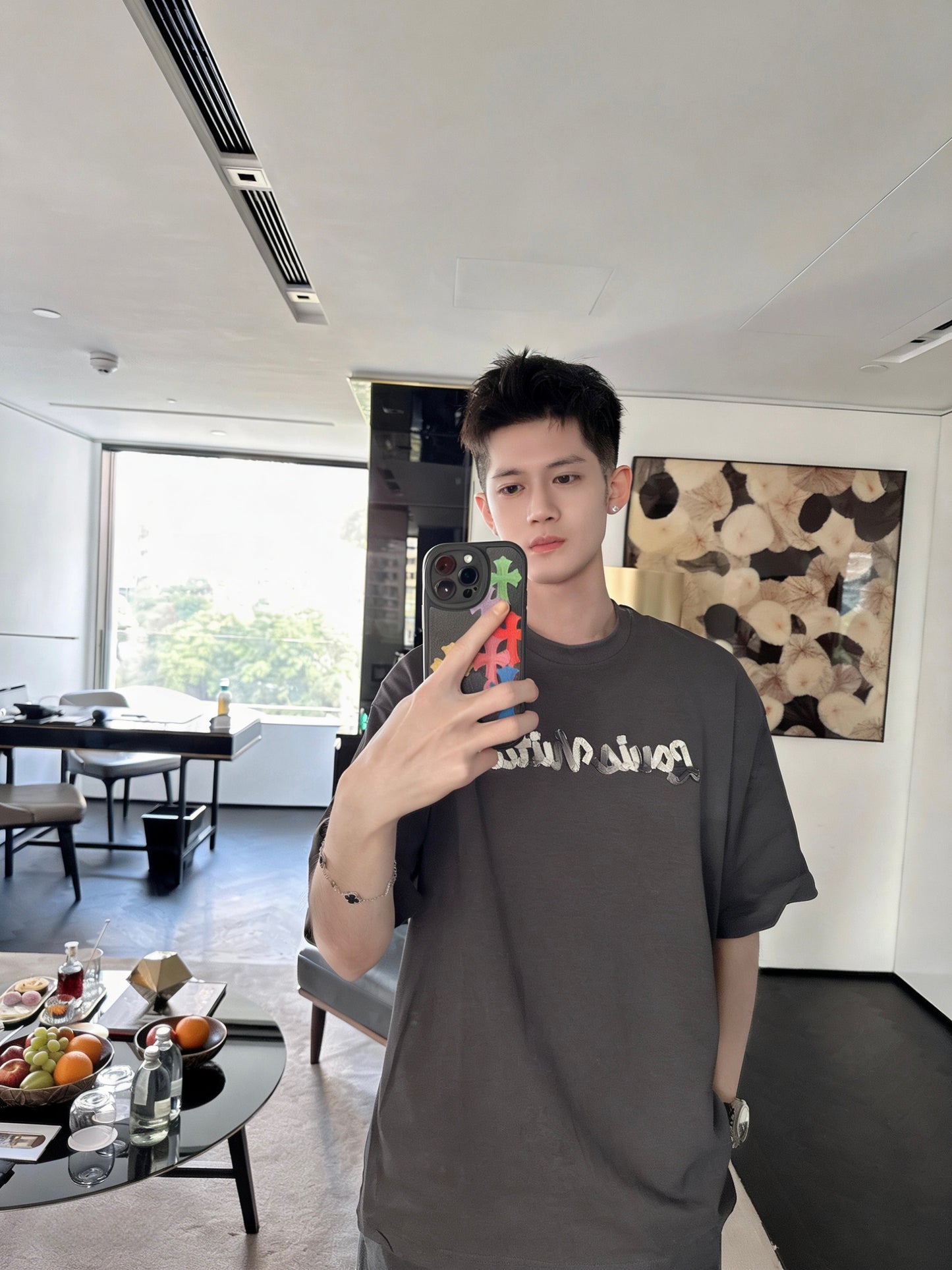 BVG / 루이비통 그라데이션 리본 테이프 티셔츠