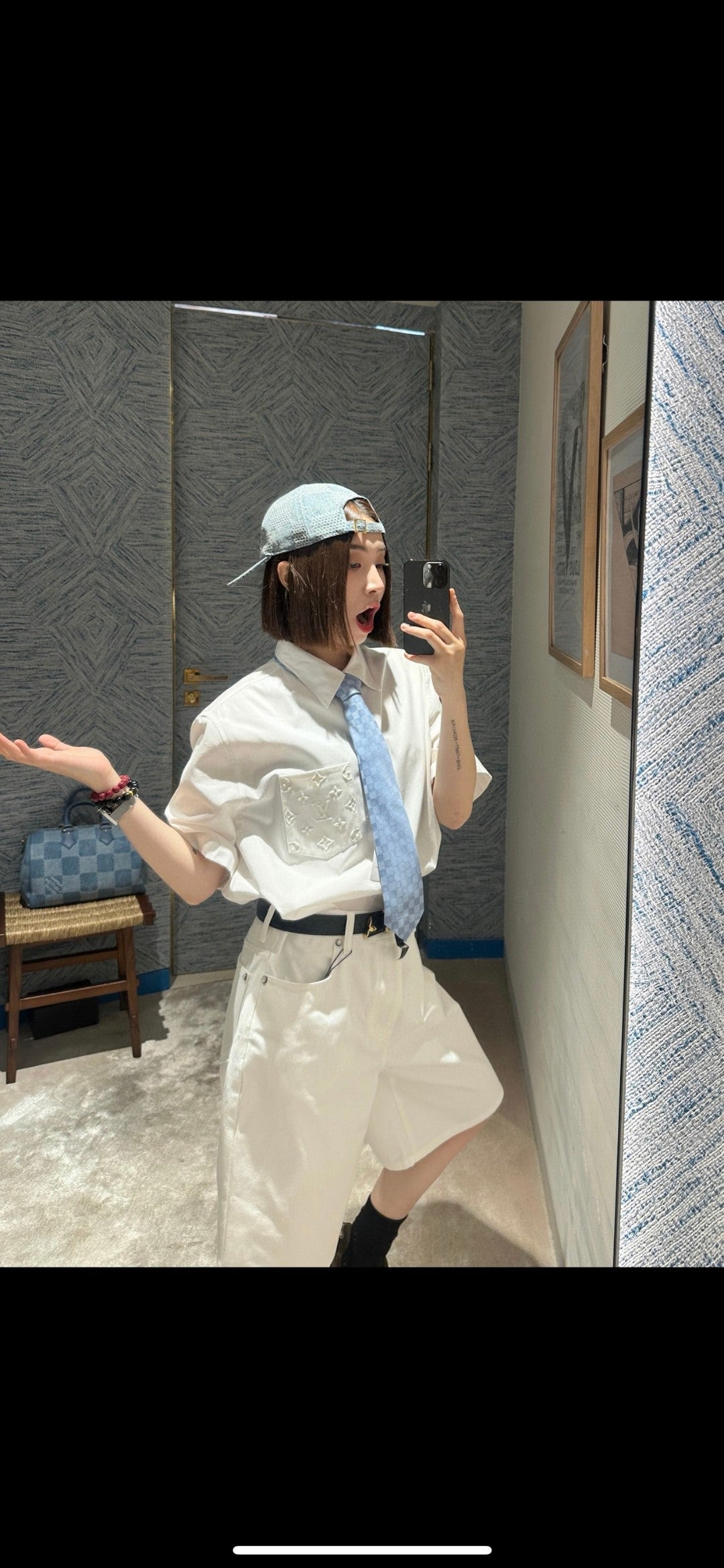 BVG / 루이비통 화이트 데님 반바지