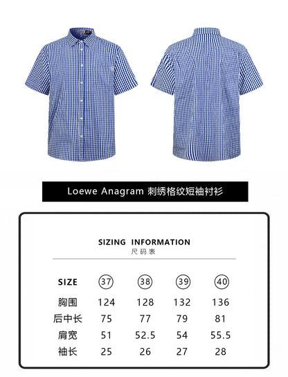 BVG / 루이비통 자수 체크 반팔 셔츠