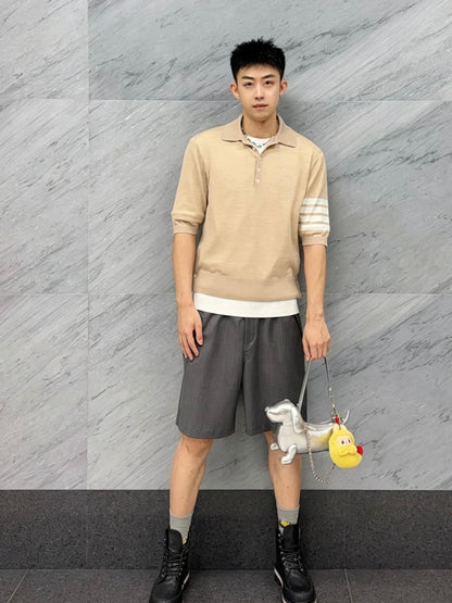 BVG / 톰브라운 남성 얇은 울 니트 폴로