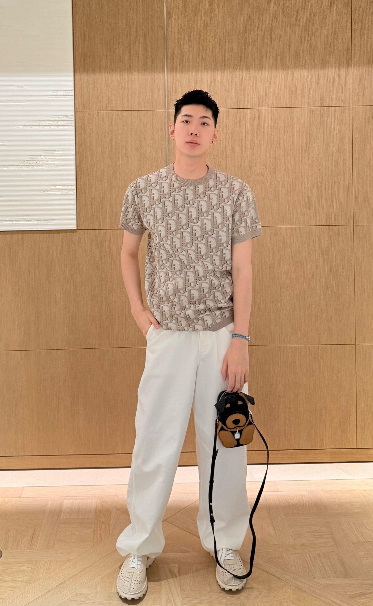 BVG / 디올 자카드 니트 반팔 티셔츠