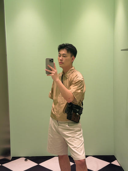 BVG / 프라다 삼각마크 지퍼 반팔 셔츠