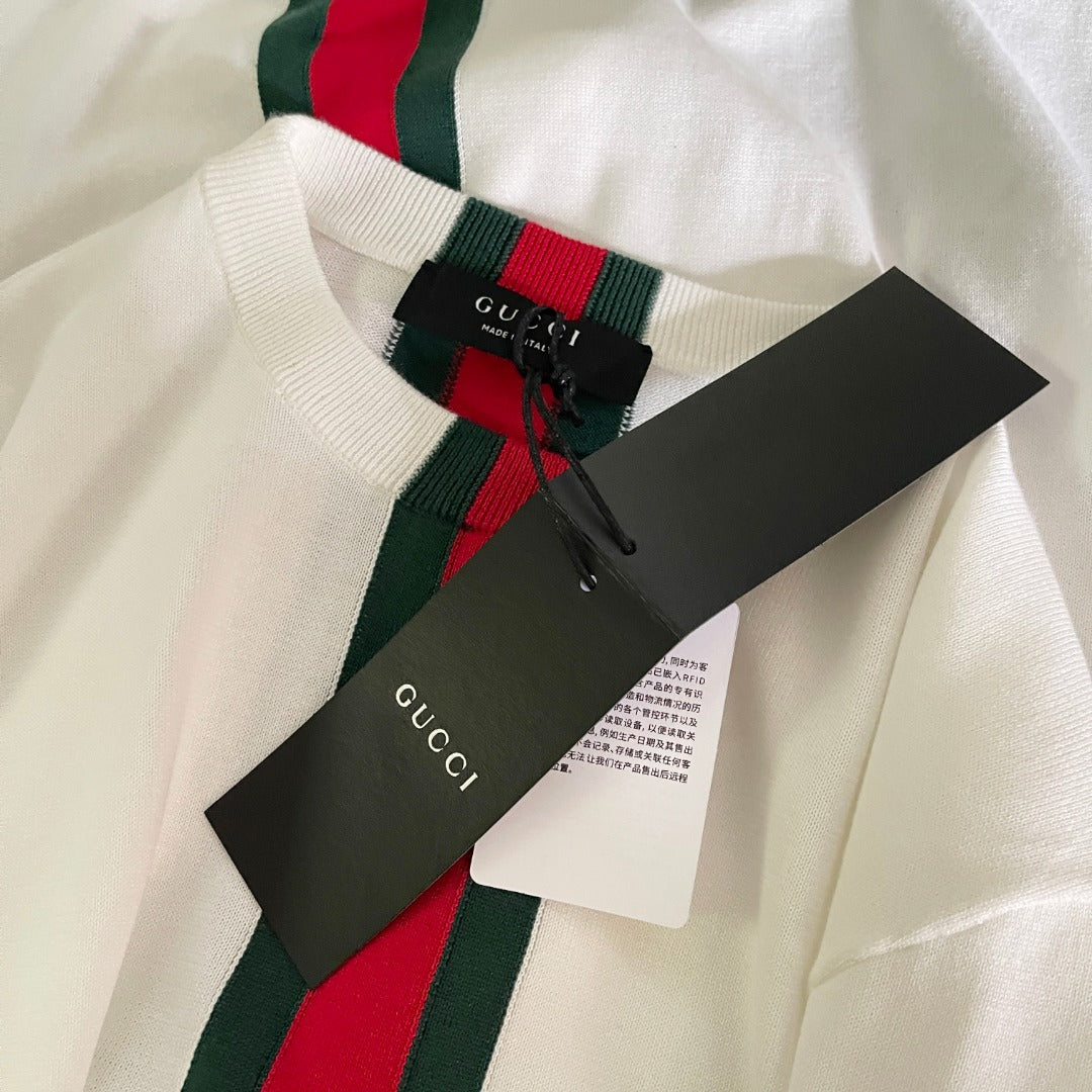 BVG / Gucci Red and Green Stripe Short-Sleeved Knit