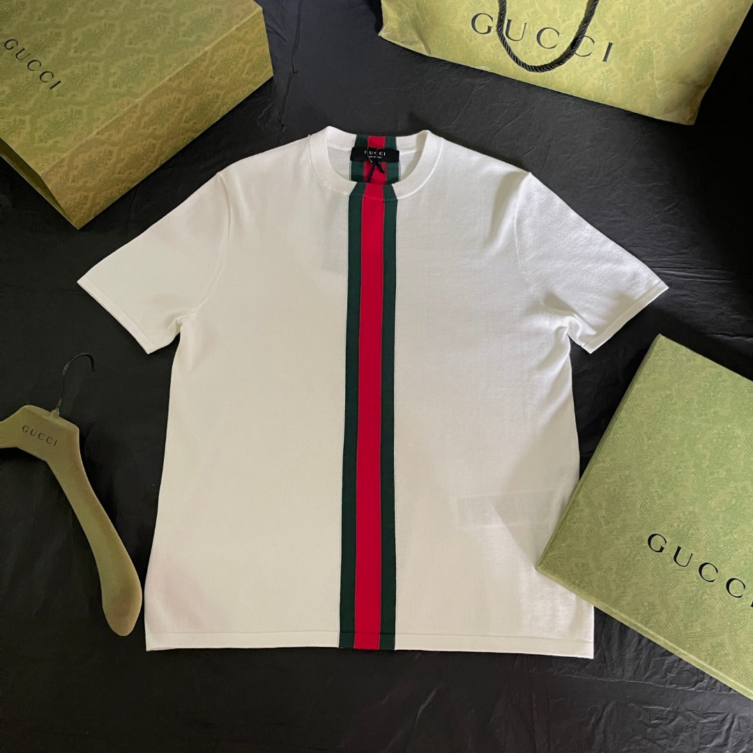 BVG / Gucci Red and Green Stripe Short-Sleeved Knit