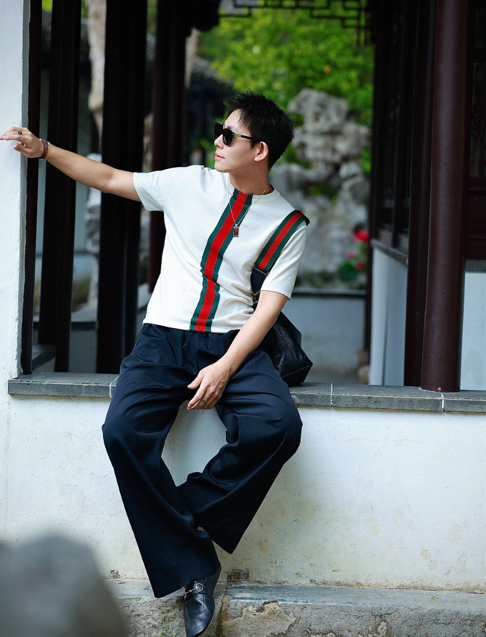 BVG / Gucci Red and Green Stripe Short-Sleeved Knit