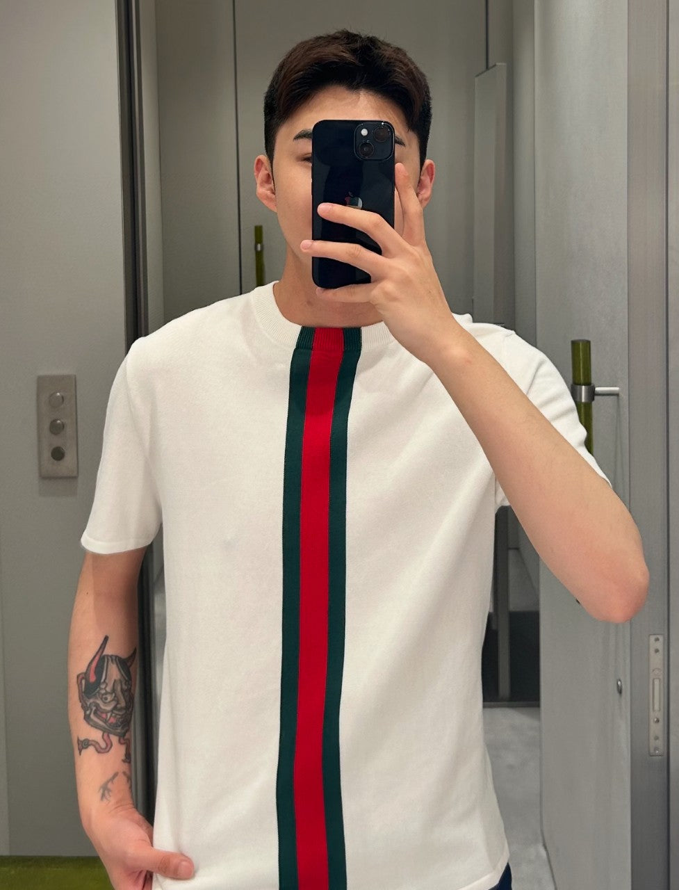 BVG / Gucci Red and Green Stripe Short-Sleeved Knit
