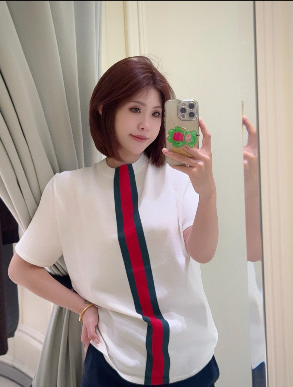 BVG / Gucci Red and Green Stripe Short-Sleeved Knit
