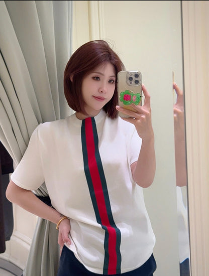 BVG / Gucci Red and Green Stripe Short-Sleeved Knit