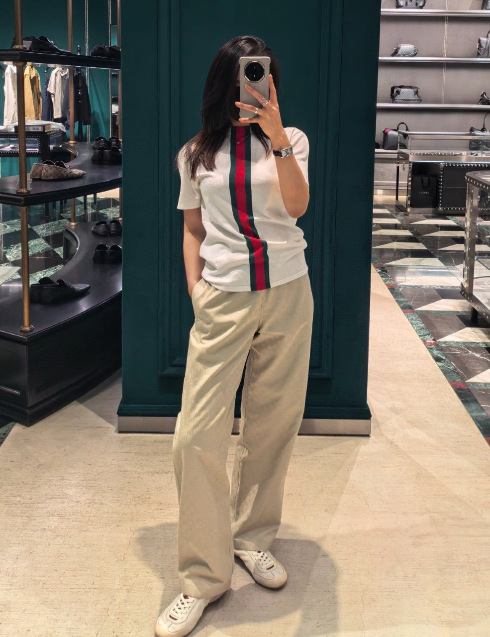 BVG / Gucci Red and Green Stripe Short-Sleeved Knit