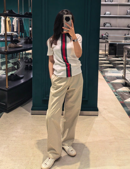 BVG / Gucci Red and Green Stripe Short-Sleeved Knit