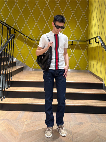 BVG / Gucci Red and Green Stripe Short-Sleeved Knit