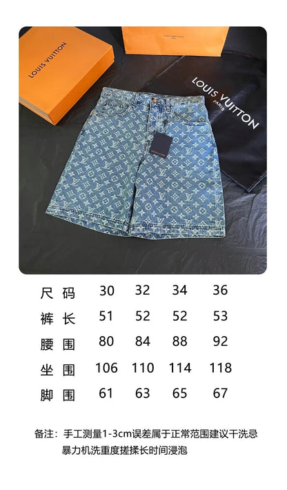 BVG / 루이비통 전면 프린트 자카드 데님 반바지
