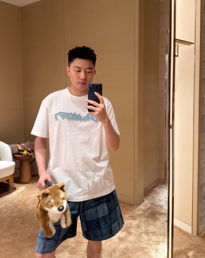 BVG / 루이비통 데님 패치 자수 티셔츠