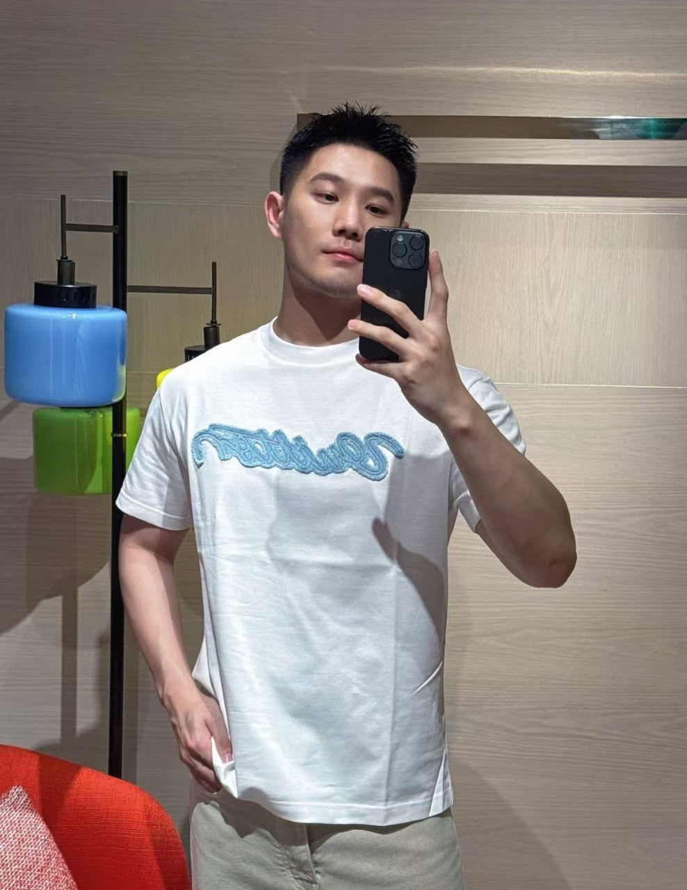 BVG / 루이비통 데님 패치 자수 티셔츠
