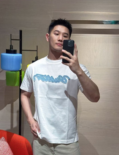 BVG / 루이비통 데님 패치 자수 티셔츠