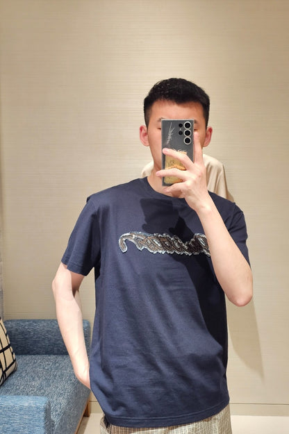 BVG / 루이비통 데님 패치 자수 티셔츠