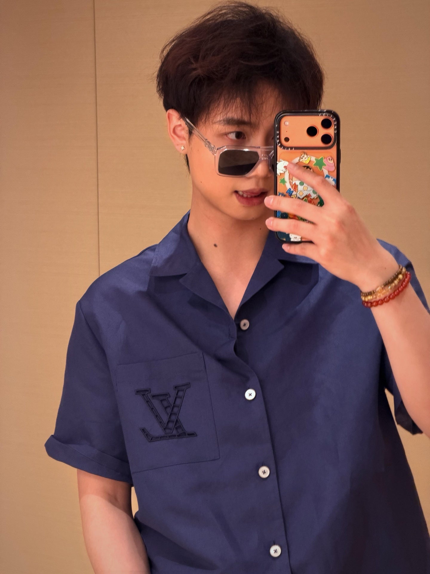BVG / 루이비통 자수 반팔 셔츠