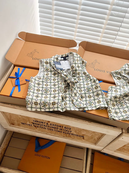 Timo / Louis Vuitton embroidered floral vest