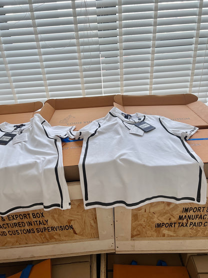 Timo / Louis Vuitton Two-Tone Line Print T-Shirt