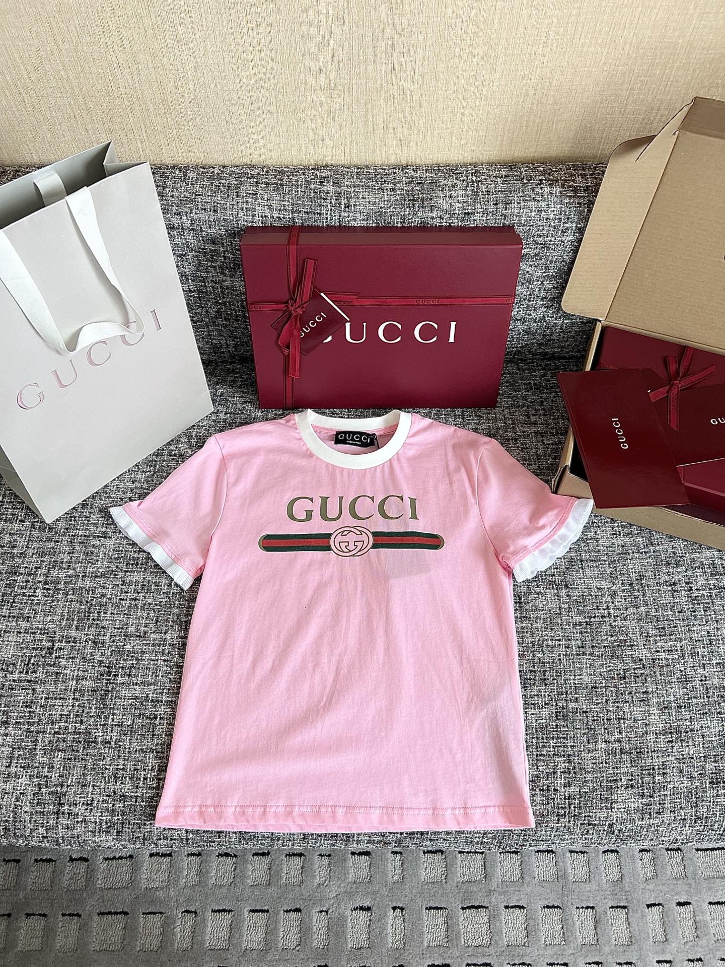 Timo / Gucci Webbing Tape-trimmed Short-Sleeve T-shirt