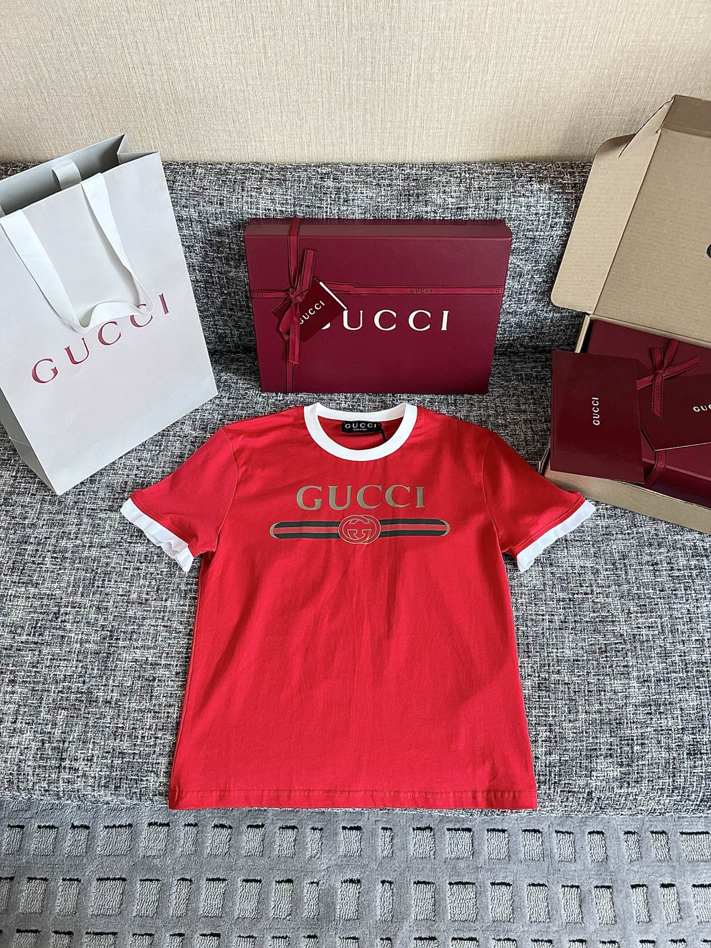 Timo / Gucci Webbing Tape Embellished Short-Sleeved T-Shirt