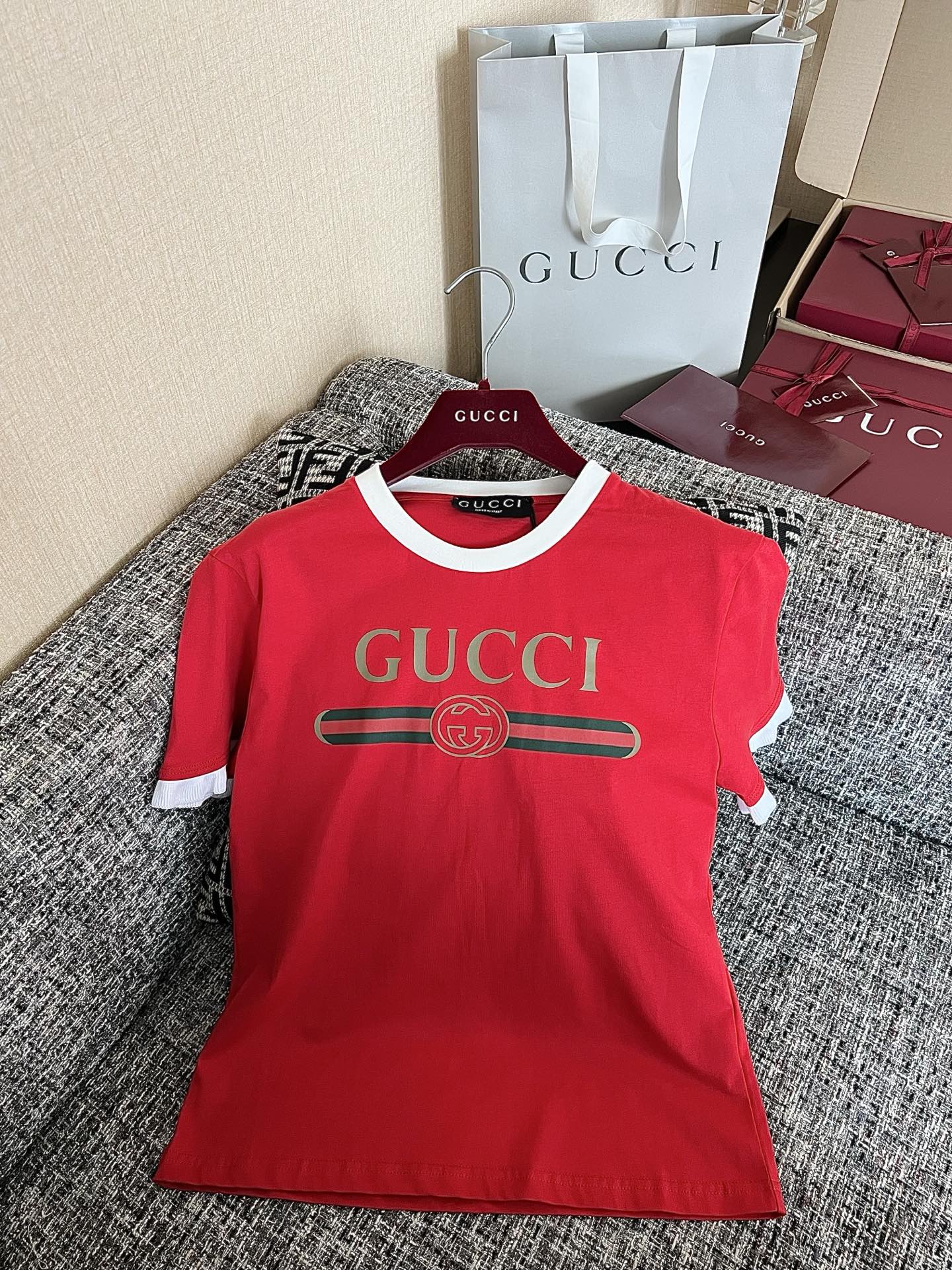 Timo / Gucci Webbing Tape Embellished Short-Sleeved T-Shirt