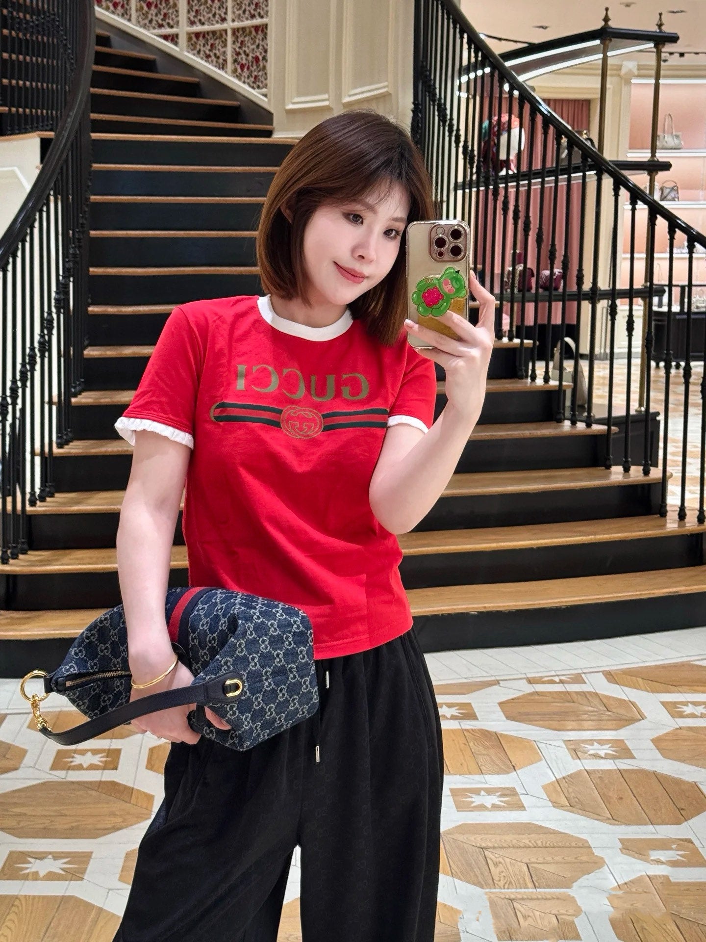 Timo / Gucci Webbing Tape Embellished Short-Sleeved T-Shirt