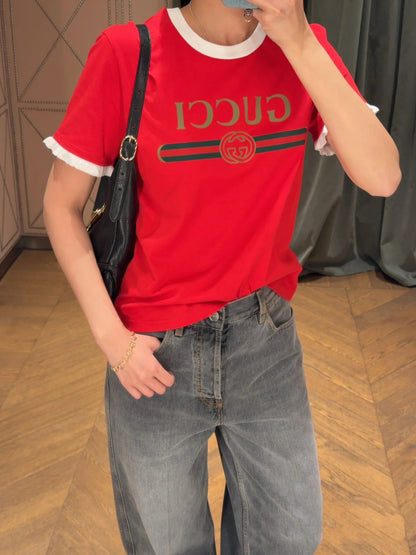 Timo / Gucci Webbing Tape Embellished Short-Sleeved T-Shirt