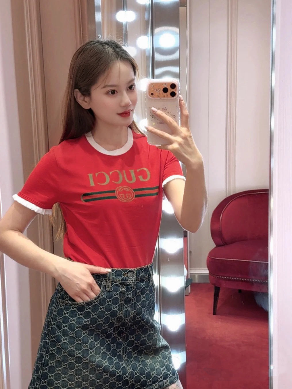Timo / Gucci Webbing Tape Embellished Short-Sleeved T-Shirt