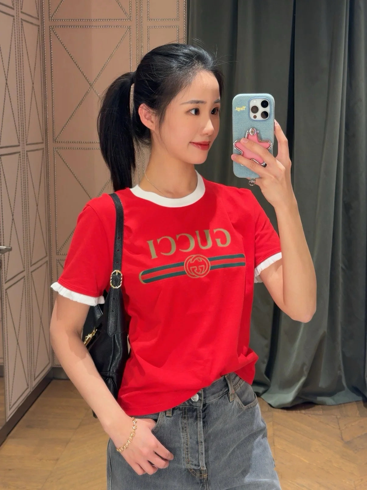 Timo / Gucci Webbing Tape Embellished Short-Sleeved T-Shirt