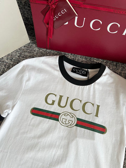 Timo / Gucci webbing tape decoration short-sleeved T-shirt