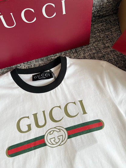 Timo / Gucci webbing tape decoration short-sleeved T-shirt