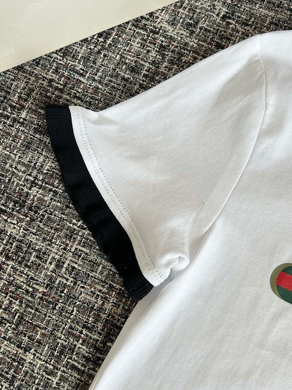 Timo / Gucci webbing tape decoration short-sleeved T-shirt