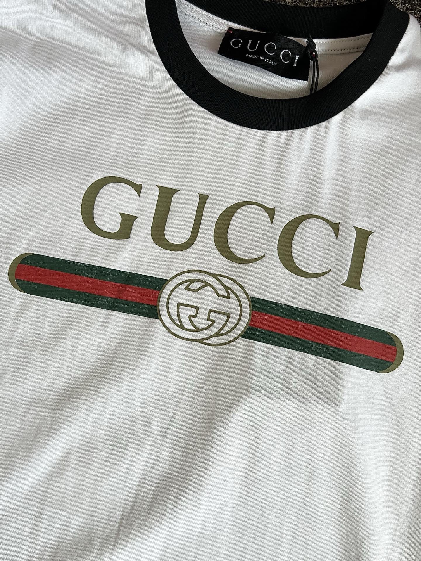 Timo / Gucci webbing tape decoration short-sleeved T-shirt
