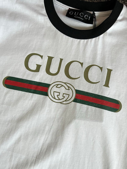 Timo / Gucci webbing tape decoration short-sleeved T-shirt
