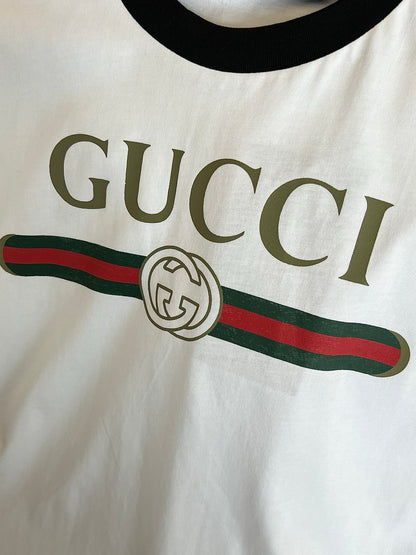 Timo / Gucci webbing tape decoration short-sleeved T-shirt