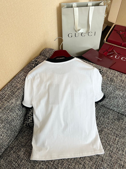 Timo / Gucci webbing tape decoration short-sleeved T-shirt