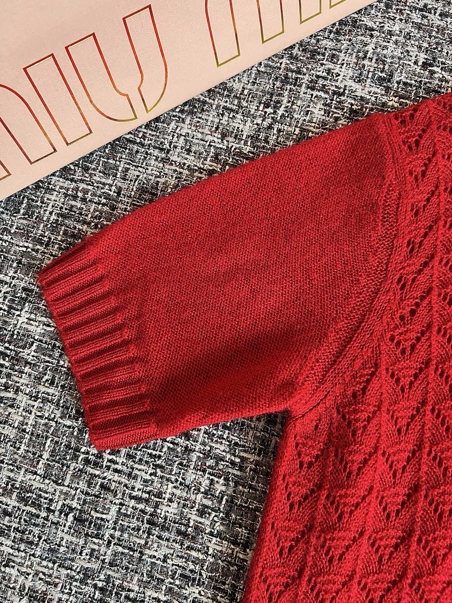 Timo / Miu Miu Red Knit Short-Sleeve T-Shirt