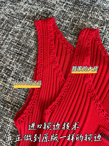 Timo / Miu Miu 레이스 장식 니트 베스트