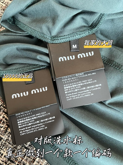 Timo / Miu Miu Dark Green Short-Sleeved T-Shirt