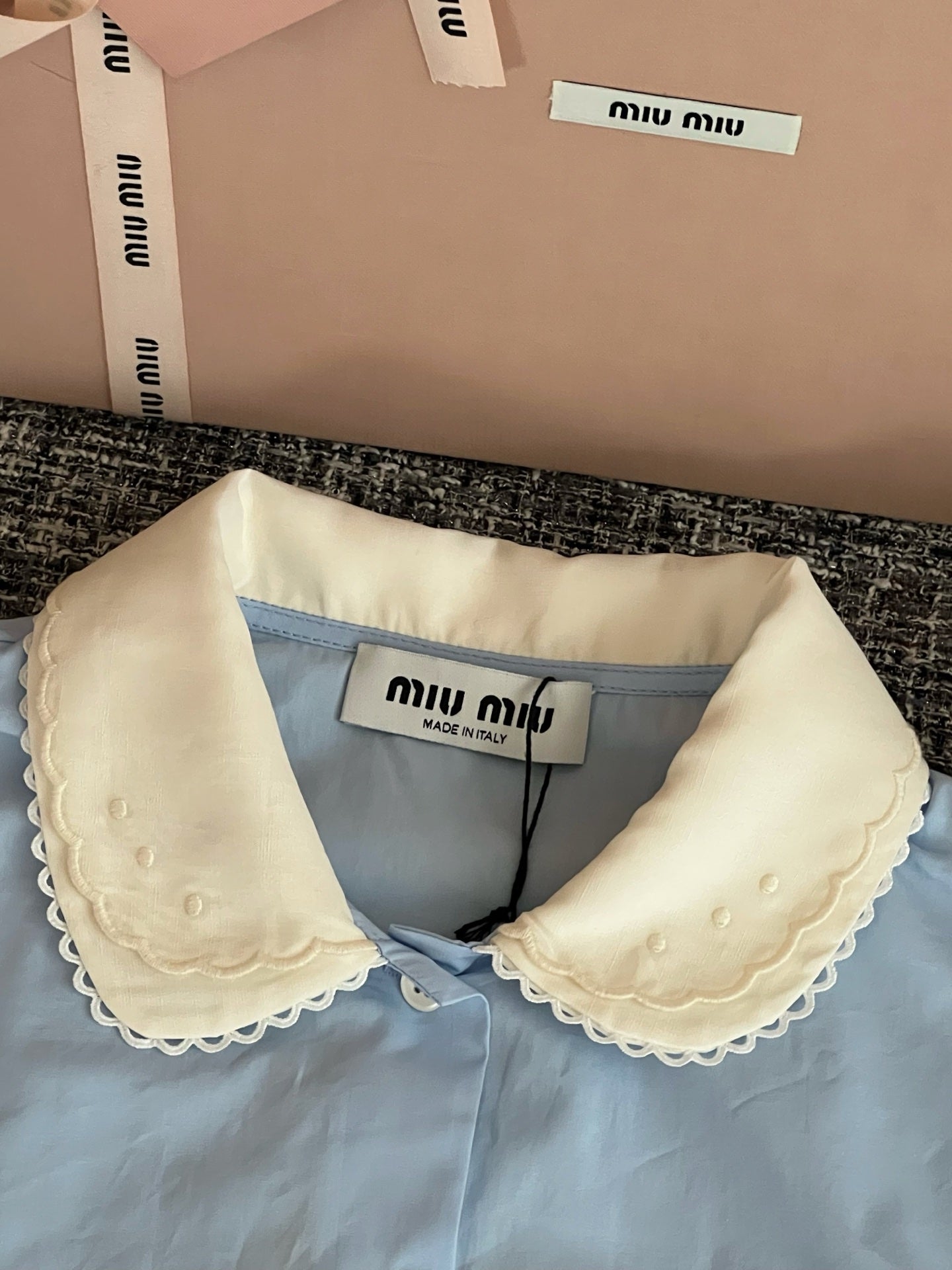 티모 / 미우미우 피터팬 칼라 반팔 셔츠