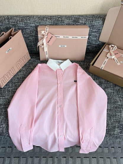 Timo / Miu Miu Peter Pan Collar Short-Sleeved Shirt