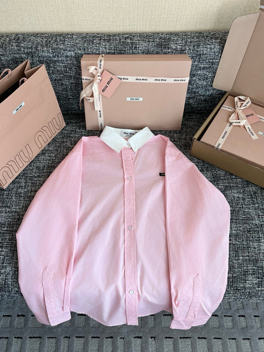 Timo / Miu Miu Peter Pan Collar Short-Sleeved Shirt