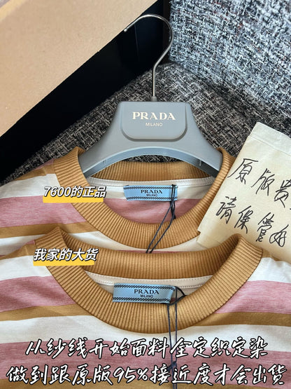 TMO / Prada off-white striped short-sleeve