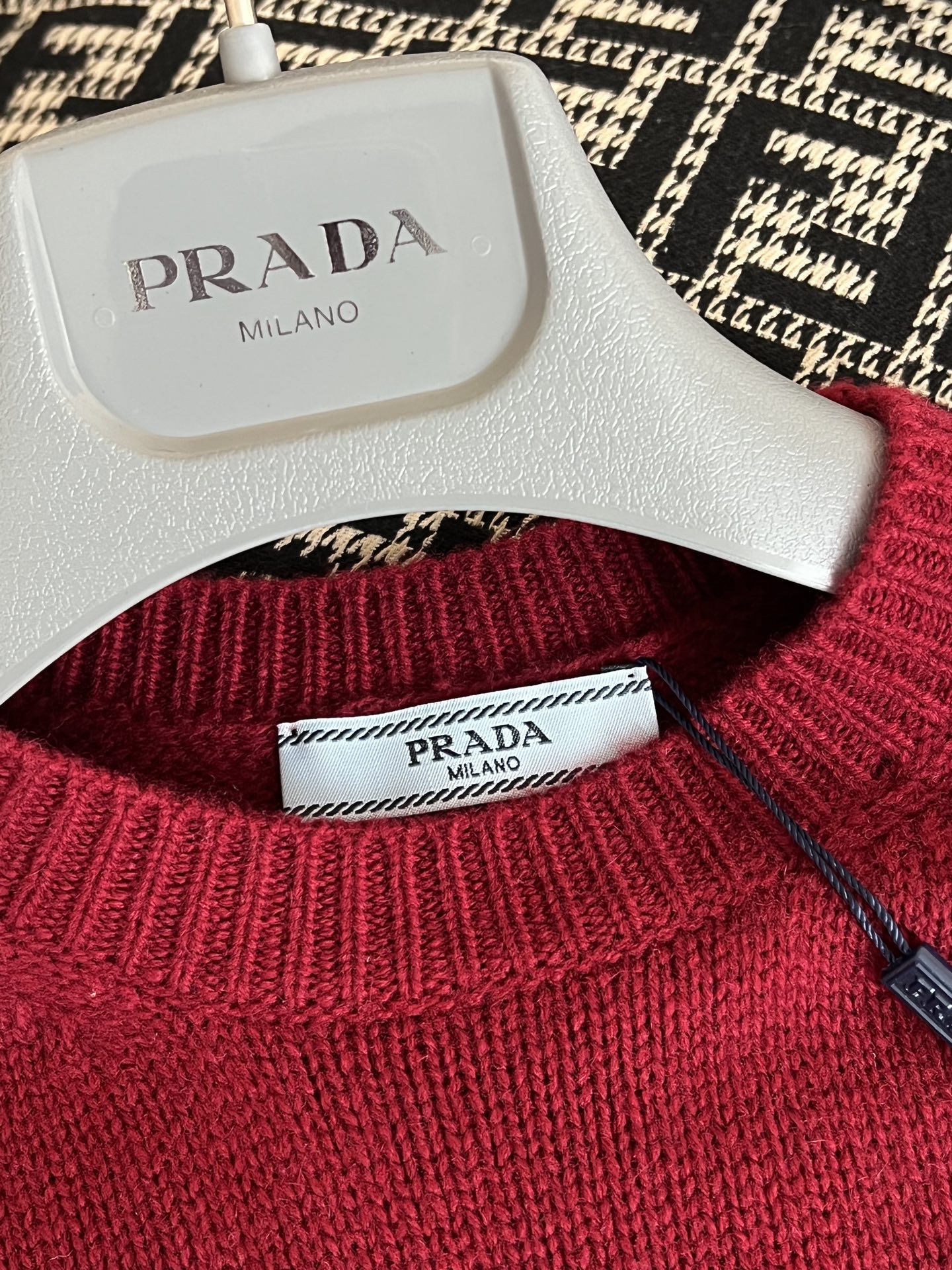 TMO / Prada Logo Embroidered Knit Short Sleeve