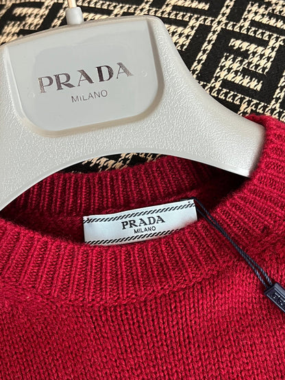 TMO / Prada Logo Embroidered Knit Short Sleeve