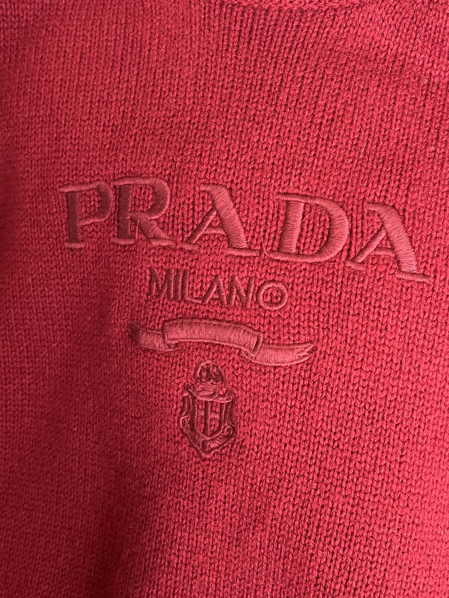 TMO / Prada Logo Embroidered Knit Short Sleeve